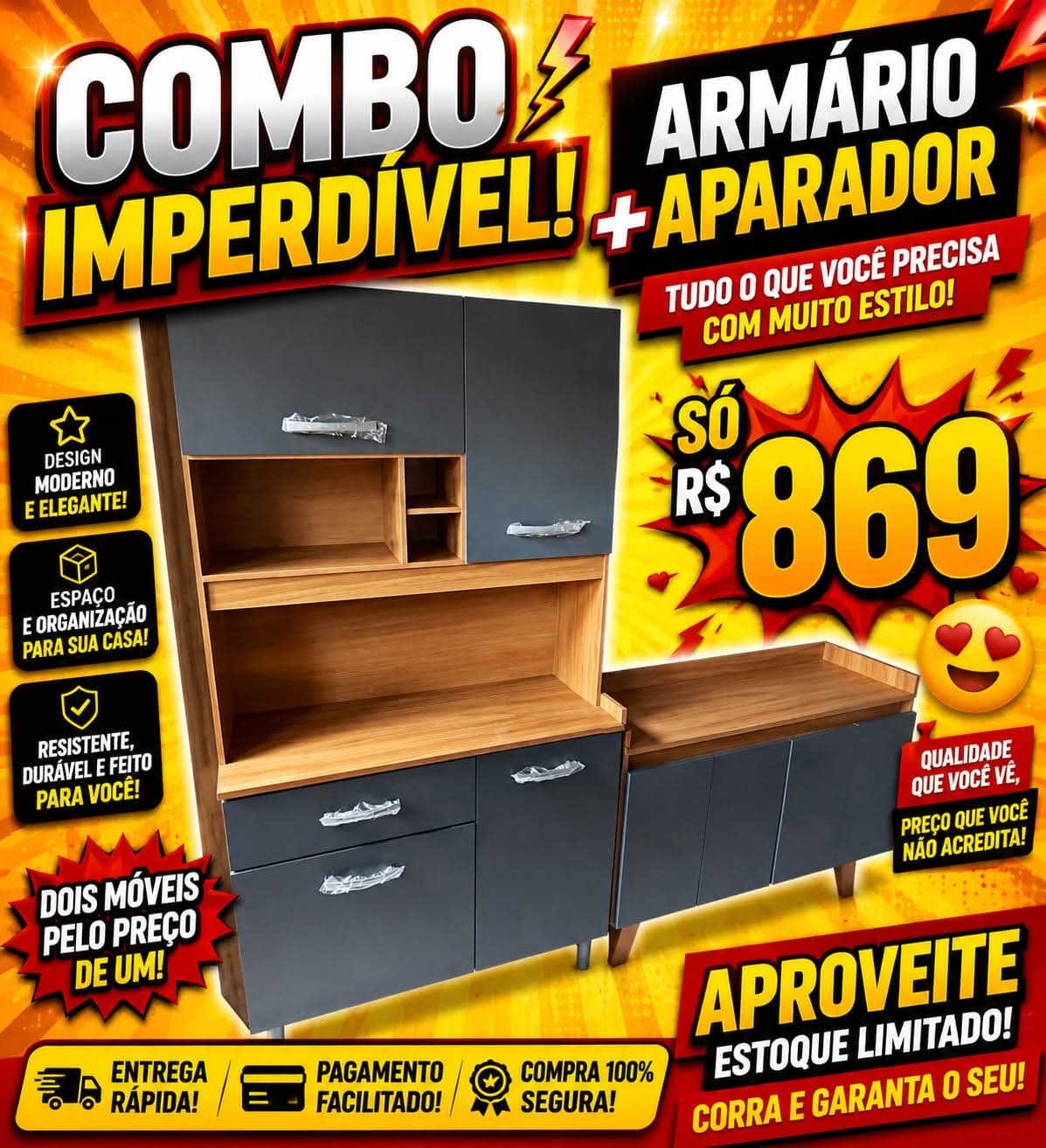 Combo Armário + Aparador