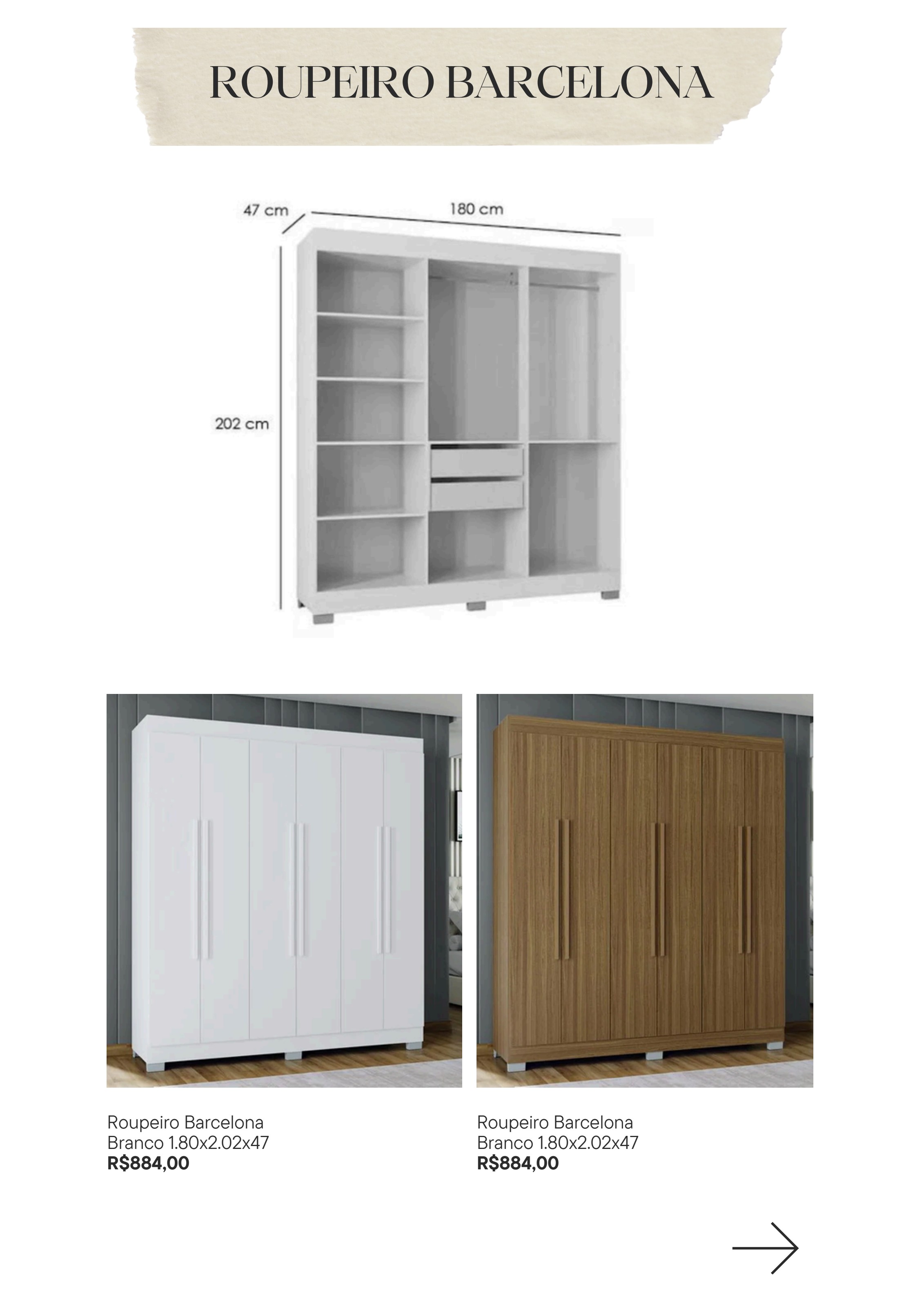 Roupeiro Barcelona Branco